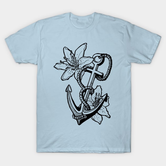 anchor flower T-Shirt by Buckyy32